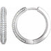 Ladies Natural Diamond Hinged Hoop Earrings (I1, H+) — 14K White Gold