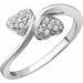 Ladies Natural Diamond Heart Promise Ring (I2, H+) — 10K White Gold