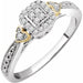 Ladies 10K White/ Natural Diamond Promise Ring (I2, H+) — 10K White/Yellow Gold