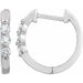 Ladies Natural Diamond 14 mm Hoop Earrings (I1, H+) — 14K White Gold