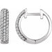 Ladies Natural Diamond 14 mm Hoop Earrings (I1, H+) — 14K White Gold
