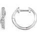 Ladies Natural Diamond 14.8 mm Hoop Earrings (I1, H+) — 14K White Gold