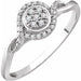 Ladies Natural Diamond Promise Ring (I2, H+) — 10K White Gold