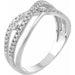 Ladies Natural Diamond Criss-Cross Ring (I1, H+) — 14K White Gold