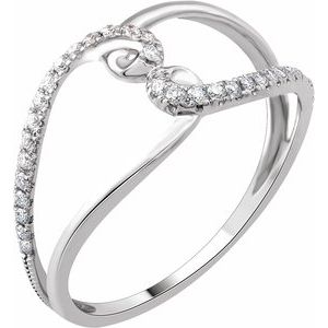 Ladies Natural Diamond Negative Space Ring (I1, H+) — 14K White Gold