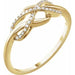 Ladies Natural Diamond Infinity-Inspired Ring (I1, H+) — 14K Yellow Gold
