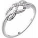 Ladies Natural Diamond Infinity-Inspired Ring (I1, H+) — 14K White Gold