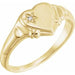 Ladies Natural Diamond Heart Ring (I2, G-H) — 14K Yellow Gold
