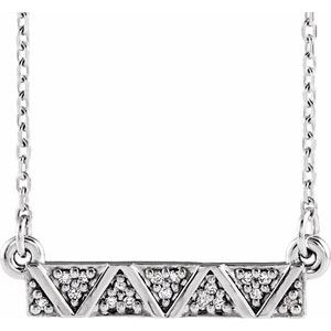 Ladies Natural Diamond Geometric Bar Necklace (SI2-SI3, G-H) — Platinum