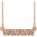 Ladies Natural Diamond Geometric Bar Necklace (I1, G-H) — 14K Rose Gold