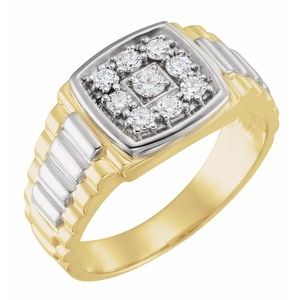 Ladies 14K Yellow/ Natural Diamond Ring (I1, G-H) — 14K Yellow/White Gold