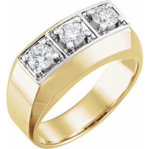 Ladies 14K Yellow/ Natural Diamond Ring (I1, G-H) — 14K Yellow/White Gold