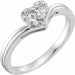 Ladies Natural Diamond Heart Promise Ring (I2, H+) — 10K White Gold