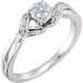 Ladies Natural Diamond Cluster Promise Ring (I2, H+) — 10K White Gold