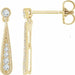 Ladies Natural Diamond Teardrop Earrings — 14K Yellow Gold