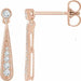 Ladies Natural Diamond Teardrop Earrings — 14K Rose Gold
