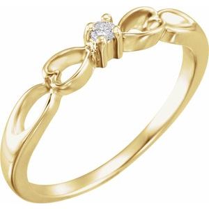 Ladies Youth Natural Diamond Heart Ring (I1, GHI) — 14K Yellow Gold