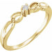 Ladies Youth Natural Diamond Heart Ring (I1, GHI) — 14K Yellow Gold