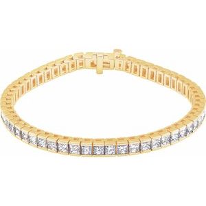 Ladies Natural Diamond Line Bracelet (Si1, G-H) — 18K Yellow Gold