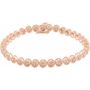 Ladies Natural Diamond Bracelet (I1, G-H) — 14K Rose Gold