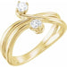 Ladies Natural Diamond Two-Stone Ring (I1, G-H) — 14K Yellow Gold