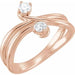Ladies Natural Diamond Two-Stone Ring (I1, G-H) — 14K Rose Gold