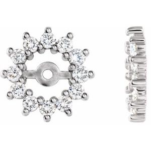 Ladies Diamond Earring Jackets with 4.2mm ID — 14K White Gold
