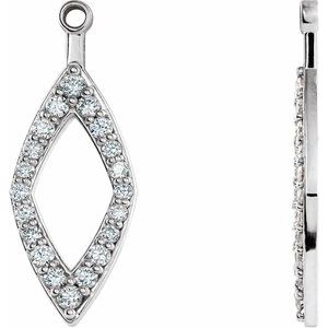 Ladies Natural Diamond Earring Jackets — 14K White Gold