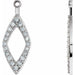 Ladies Natural Diamond Earring Jackets — 14K White Gold