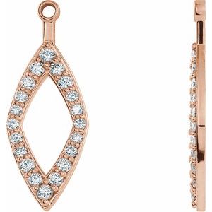 Ladies Natural Diamond Earring Jackets — 14K Rose Gold