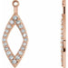 Ladies Natural Diamond Earring Jackets — 14K Rose Gold