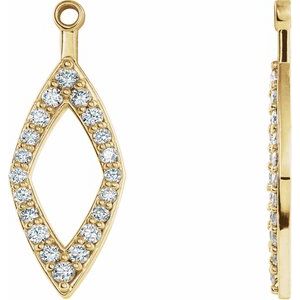 Ladies Natural Diamond Earring Jackets — 14K Yellow Gold