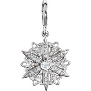 Ladies Natural Diamond Charm/Pendant (I2, G-H) — Sterling Silver