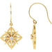 Ladies Natural Diamond Vintage-Inspired Earrings — 14K Yellow Gold