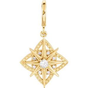 Ladies Natural Diamond Charm/Pendant (I1, G-H) — 14K Yellow Gold