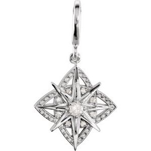 Ladies Natural Diamond Charm/Pendant (I2, G-H) — Sterling Silver