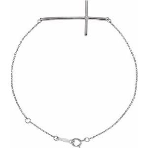 Ladies Natural Diamond Sideways Cross Bracelet (Si2-Si3, G-H) — Platinum