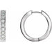 Ladies Natural Diamond Inside-Outside Hinged 18.5 mm Hoop Earrings (Si1, G-H) — 14K White Gold