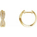 Ladies Natural Diamond Infinity-Inspired 15.8 mm Hoop Earrings (I1, H+) — 14K Yellow Gold