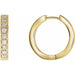 Ladies Natural Diamond Inside-Outside Hinged 18.5 mm Hoop Earrings (Si1, G-H) — 14K Yellow Gold
