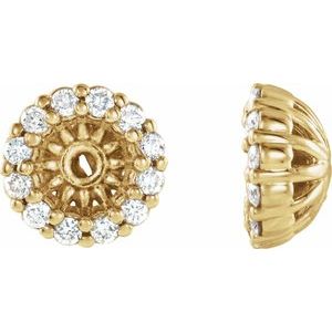 Ladies Natural Diamond Earring Jackets with 3.6 mm ID — 14K Yellow Gold