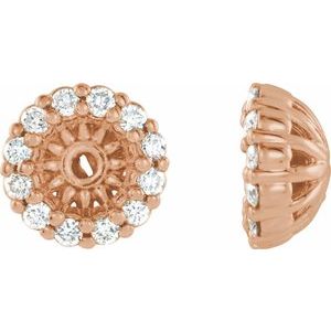 Ladies Natural Diamond Earring Jackets with 3.6 mm ID — 14K Rose Gold