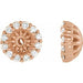 Ladies Natural Diamond Earring Jackets with 3.6 mm ID — 14K Rose Gold