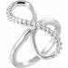 Ladies Natural Diamond Infinity-Inspired Ring (I1, H+) — 14K White Gold
