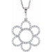 Ladies Natural Diamond Flower Necklace (I1, G-H) — 14K White Gold