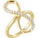 Ladies Natural Diamond Infinity-Inspired Ring (I1, H+) — 14K Yellow Gold