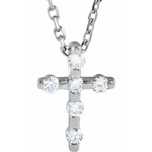 Ladies Natural Diamond Cross Necklace (Si2-Si3, G-H) — Platinum