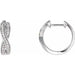 Ladies Natural Diamond Infinity-Inspired 15.8 mm Hoop Earrings (I1, H+) — 14K White Gold
