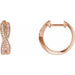 Ladies Natural Diamond Infinity-Inspired 15.8 mm Hoop Earrings (I1, H+) — 14K Rose Gold