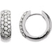 Ladies Natural Diamond Hoop Earrings (Si1, G-H) — 14K White Gold